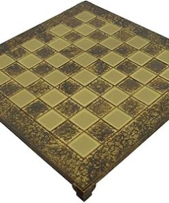 Brass and Brown Chess Board with 1.375 Inch Squares for Classic Play