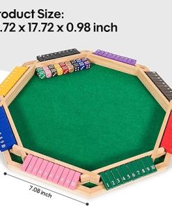 Vamslove 2-8 Players Shut The Box Dice Game Colorful Wooden Board 2