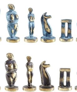 Bronze Cycladic Art Small Chess Set Without Chess Board