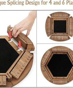Shut The Box Game for 1-6 Players Plusvivo Large Wooden Dice Set 2