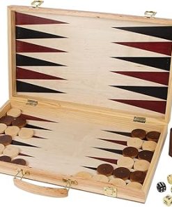 Wooden Chess and Backgammon Case for All Ages 6 and Up Games 2