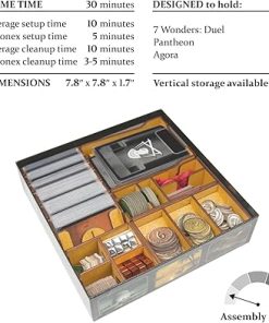 SMONEX Organizer for 7 Wonders Duel Pantheon Agora Expansions Box 2