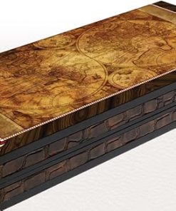 World Map Themed Backgammon Set 19 Inches Dark Brown Made in Turkey