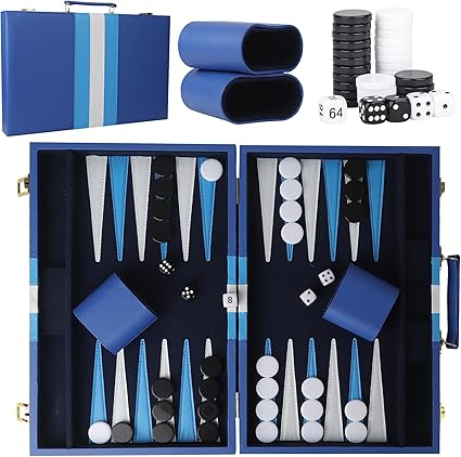 15 Inch Portable Backgammon Set for Adults – Classic Travel Game for 2 15 Inch Portable Backgammon Set for Adults - Classic Travel Game for 2
