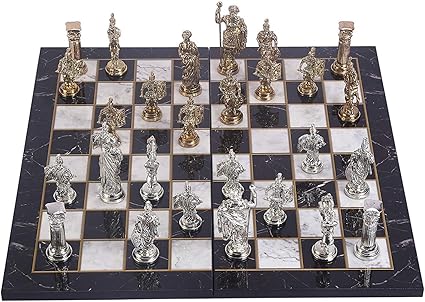 Handmade Historical Rome Chess Set for Adults with Marble Board 4 in Handmade Historical Rome Chess Set for Adults with Marble Board 4 in
