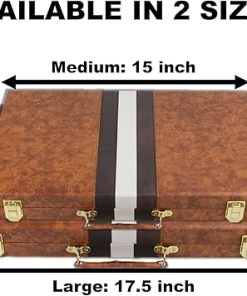 15 Inch Backgammon Set for Adults with Leather Case and Strategy Guide 2
