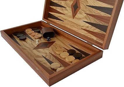 Traditional Olive Wood Backgammon Chess Set Without Chess Pawns 2 Traditional Olive Wood Backgammon Chess Set Without Chess Pawns - Image 2