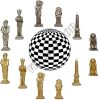 Brass Chess Set Made in Italy Modern Design 15B New Condition 4