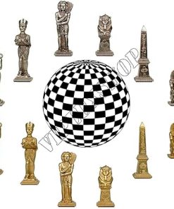 Egyptian Chess Set Made in Italy 55M Unique Design for Collectors