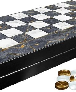 Classical Backgammon Set for Family and Friends with Wooden Board