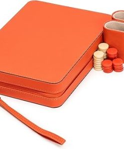 Travel Size Backgammon Mini Game Set in Sleek Leatherette Case 2