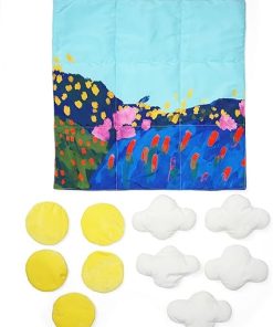 Sunny Day 11-Piece Quilted Jumbo Tic Tac Toe Game for Kids
