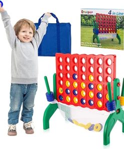 4 in a Row Strategy Board Game for Kids Indoor Outdoor Family Fun