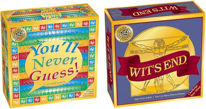 You’ll Never Guess + Wit’s End = Fun Board Games for Adults and Game Night Bundle You'll Never Guess + Wit's End = Fun Board Games for Adults and Game Night Bundle