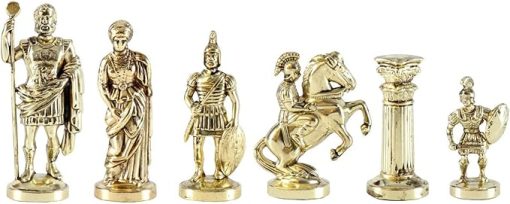 Greek Roman Army Large Brass and Copper Chess Set Without Board - Image 2