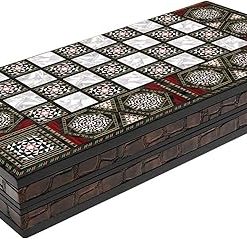 LaModaHome Classical Backgammon Set for Family Fun with Wooden Board 2