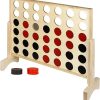 Hathaway Quattro 4 in a Row Game Durable Pinewood Set for Kids and Adults