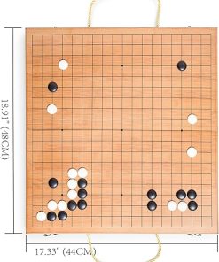 19 x19 Folding Go Game Set with Bamboo Bowls and Jade Go Pieces 2