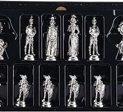 Medieval British Army Metal Chess Set with Handmade Wooden Board 2