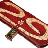 Optimized Title: 3 Track Cribbage Board Game in Blood Wood and Maple Design