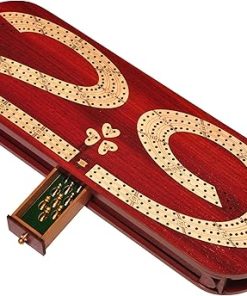 Optimized Title: 3 Track Cribbage Board Game in Blood Wood and Maple Design