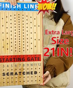 Large 21 Inch Horse Racing Board Game with Metal Horses and Dice 2