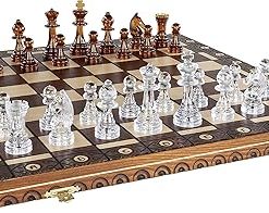Muba Amber 6EF Handmade Wooden Chess Set 21 Inch with Storage Box