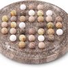 Handmade Oceanic Marble Solitaire Game with 42 Balls Brain Teaser