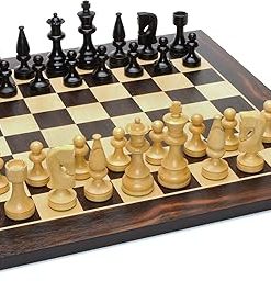 WE Games Russian Style Chess Set with Weighted Pieces and Wood Board