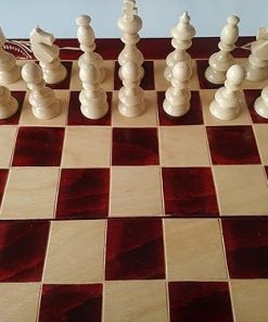 Big Red Chess Set Checkers Backgammon Wooden King 3.62 in Beech 20×20 2