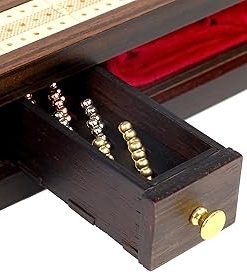 Regal Games Cribbage Board Set with Card Storage for 2-4 Players 2
