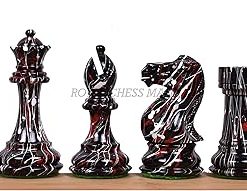 Royal Chess Mall Texture Painted Staunton Chess Pieces Set Weighted Boxwood 2