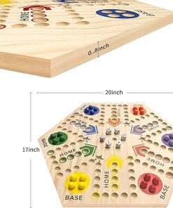 Aggravation Wooden Board Game for 2 to 6 Players with Marbles and Dice 2