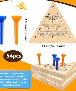 Wooden Triangle Peg Game 54 Pack Fun Strategy Puzzle for Family Travel 2