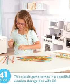 Melissa and Doug Wooden Pick Up Sticks Tabletop Game with 41 Pieces 2