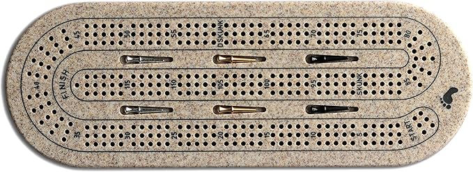 Corian 3 Player Cribbage Board with 6 Metal Pegs Premium Quality 2 Corian 3 Player Cribbage Board with 6 Metal Pegs Premium Quality - Image 2