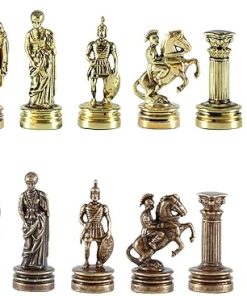 Greek Roman Army Small Chess Set Brass Copper No Chess Board