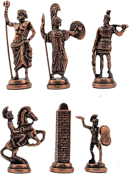 Big Handmade Metal Chess Pieces Set Ancient Greece 11 cm King Size Big Handmade Metal Chess Pieces Set Ancient Greece 11 cm King Size