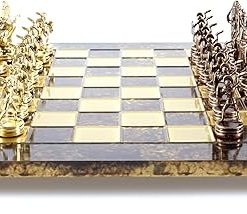 Greek Mythology Chess Set Brass Copper with Brown Chess Board 2