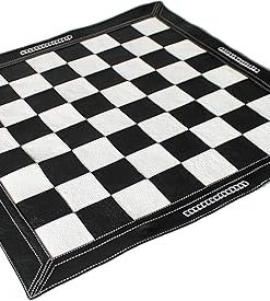 StonKraft 19×19 Inch Genuine Leather Roll-Up Chess Board for Tournaments