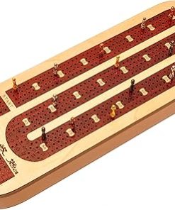 4 Player Wooden Cribbage Board Set with Storage in Bloodwood and Maplewood 2