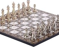 Handmade Classic Chess Set for Adults with Mosaic Wooden Board 2.96 in 2