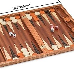 Yellow Mountain Imports Inlaid Backgammon Set with Acrylic Pieces 17 Inch 2