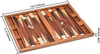Yellow Mountain Imports Inlaid Backgammon Set with Acrylic Pieces 17 Inch 2 Yellow Mountain Imports Inlaid Backgammon Set with Acrylic Pieces 17 Inch - Image 2