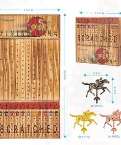 Portable Horse Racing Board Game with 11 Metal Horses and Dice 2