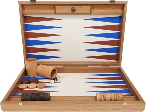 Luxury Wooden Backgammon Set 19 Inches Handcrafted in Greece