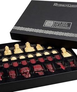 Isle of Lewis Chessmen Regency Chess Set RED Edition with 4 Queens 2