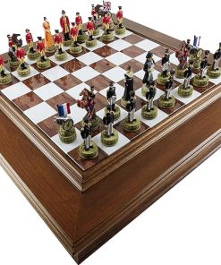 Hand Painted Napoleon Wellington Chessmen Luxury Chess Board from Italy