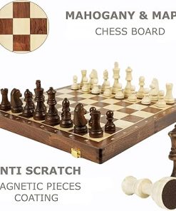 Magnetic Wooden Chess Set for Kids and Adults 15 Inch Folding Board Game 2