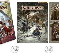 Pathfinder 2E Lost Omens Bundle with Guides and Two Skull Buttons